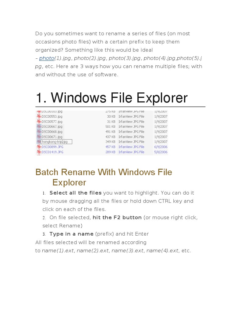Batch Files Renaming | PDF | Microsoft Software | Areas Of Computer Science