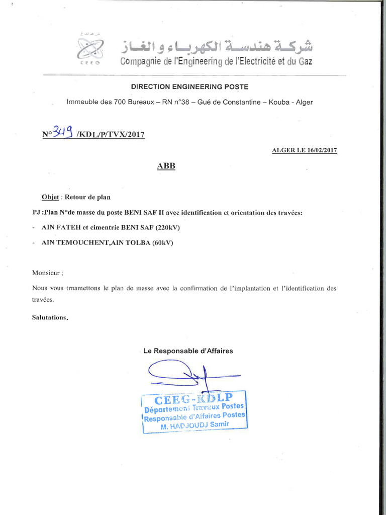 Note Officielle de CEEG Sur L'identification Et L'implantation Des Cinq ...
