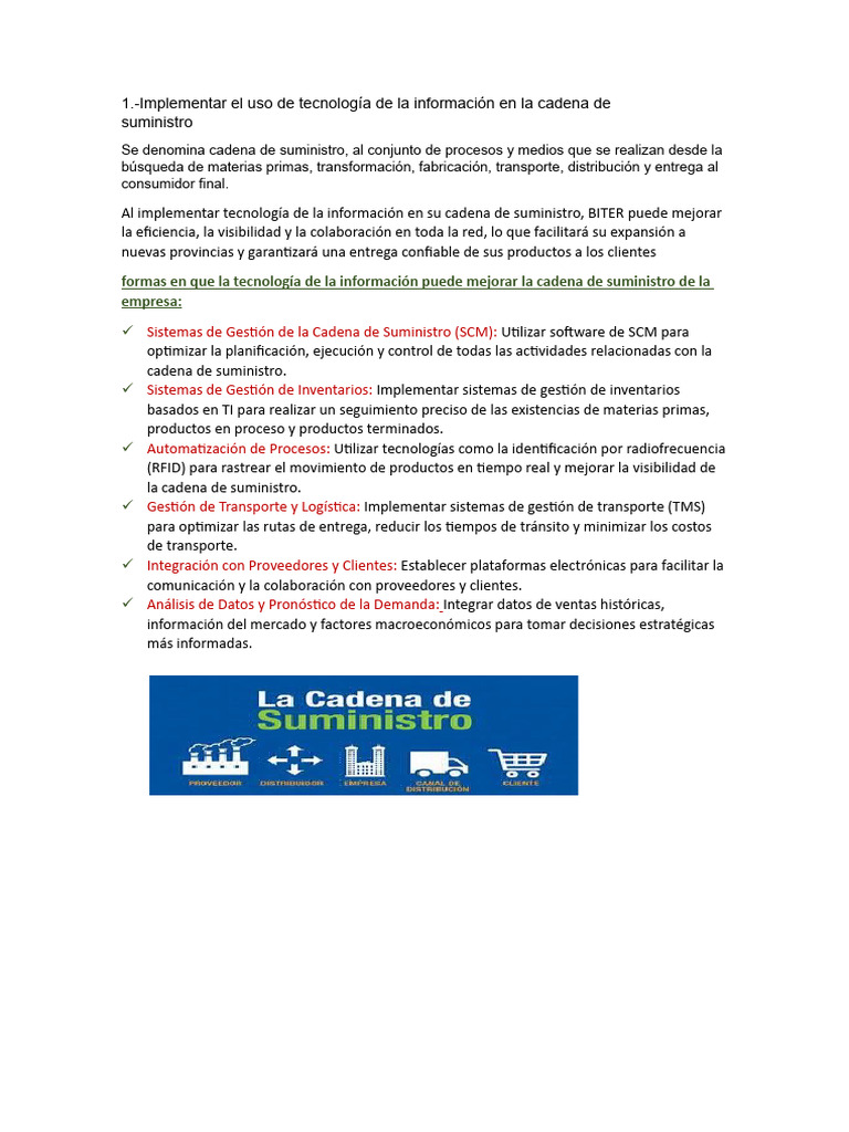 Mejora de la Cadena de Suministro con TI | PDF