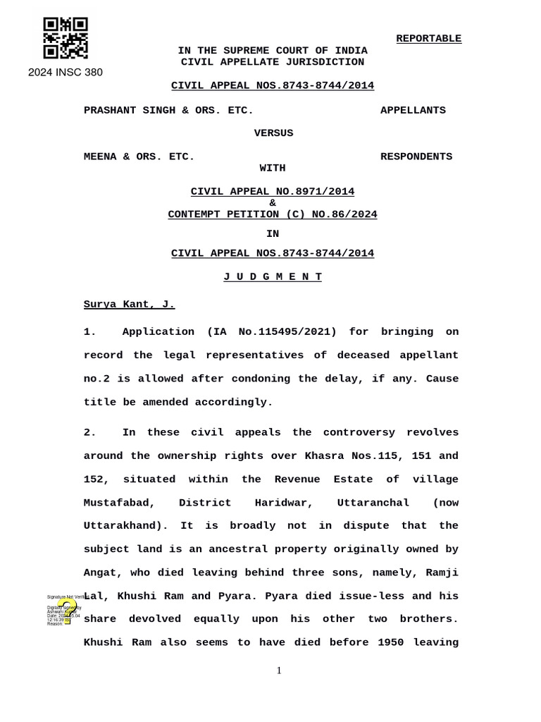 Supreme Court Land Ownership Dispute | PDF | Lawsuit | Appeal