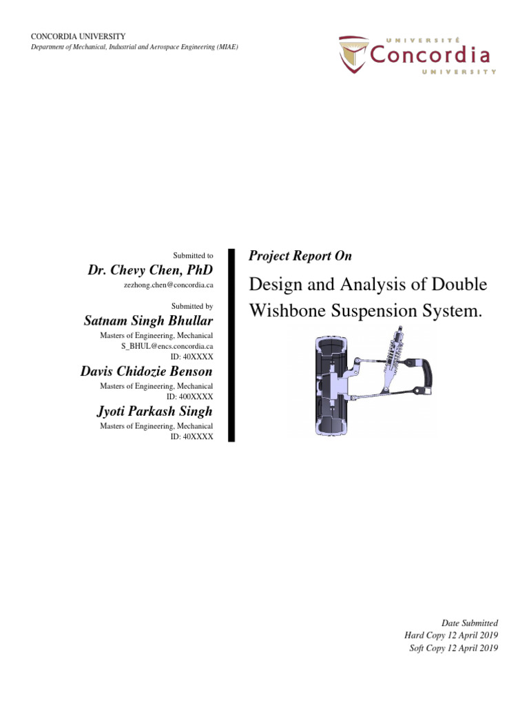 Design of Double Wishbone Suspension | PDF | Damping | Motor Vehicle