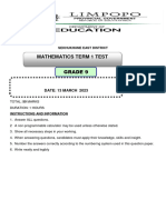 Grade 9 Common Test Term 1 March