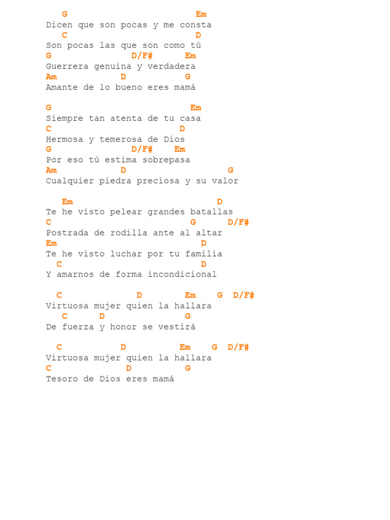Canción de Gratitud y Alabanza a Mamá | PDF