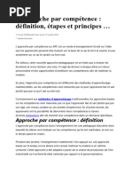 Définition et principes de l'APC | PDF | Pédagogie | Apprentissage