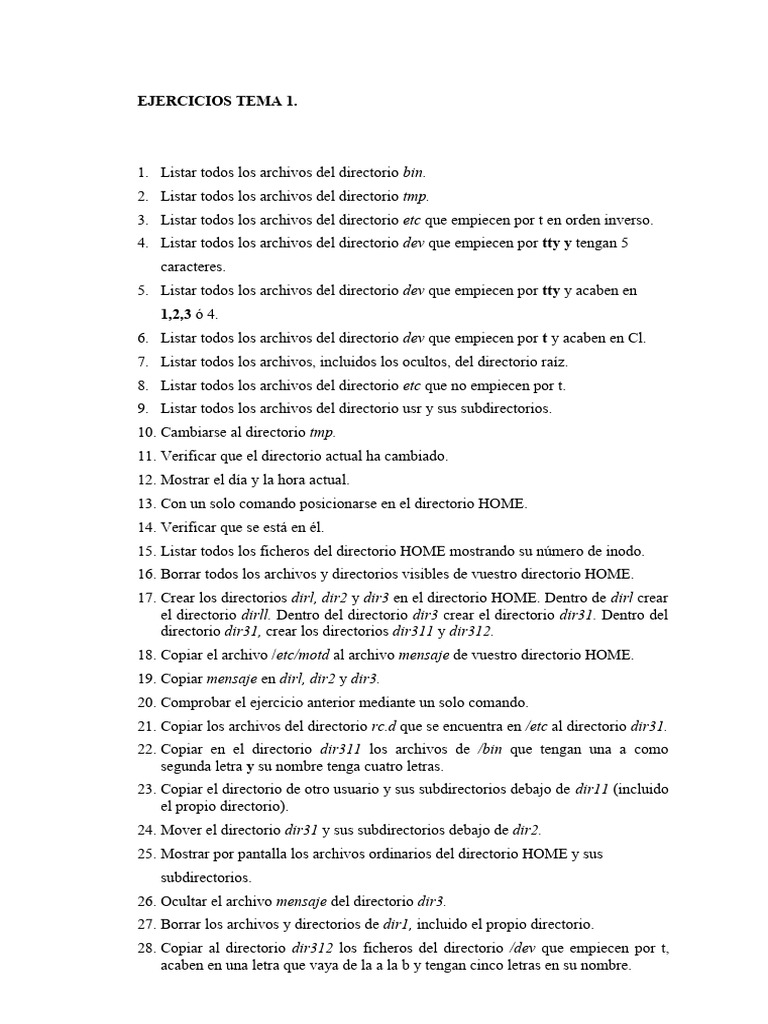 Ejercicios Comandos Linux | PDF | Archivo de computadora | Directorio ...