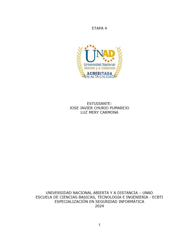 Etapa 4 Implementación Del Sgsi Pdf La Seguridad Informática