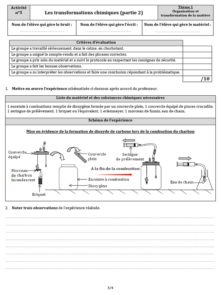 Bilan de la combustion du carbone | PDF | Charbon | Chimie