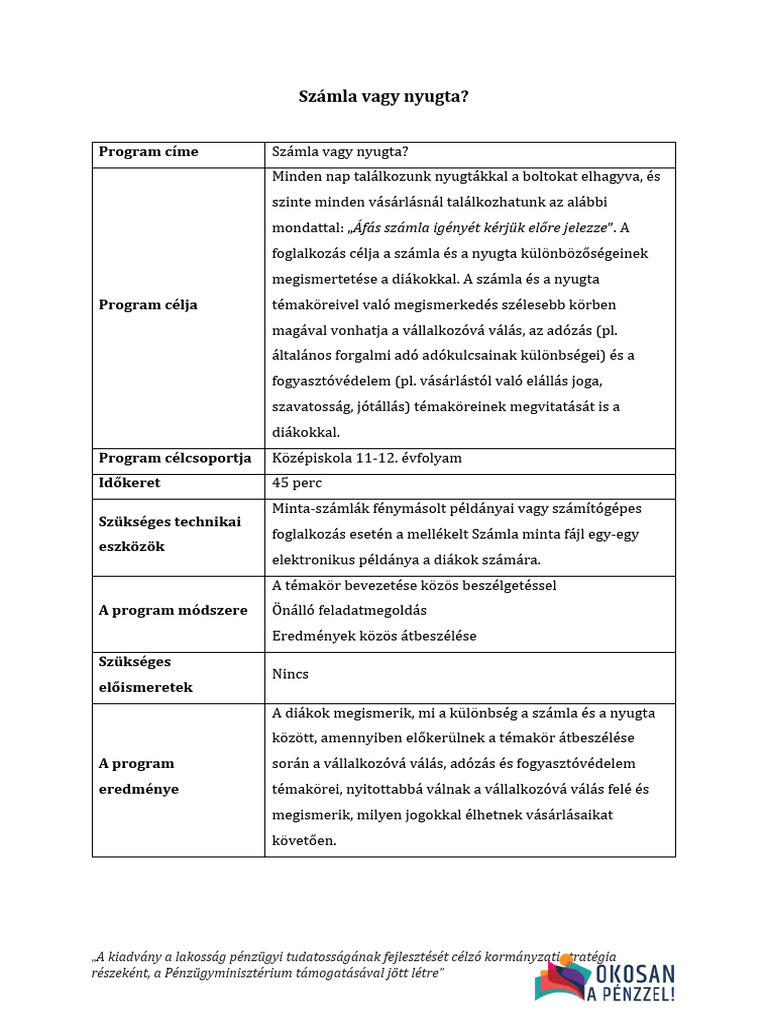 Számla Vagy Nyugta | PDF