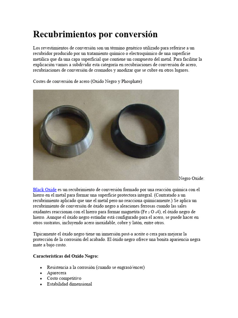 Recubrimientos Por Conversión PDF Aluminio Acero