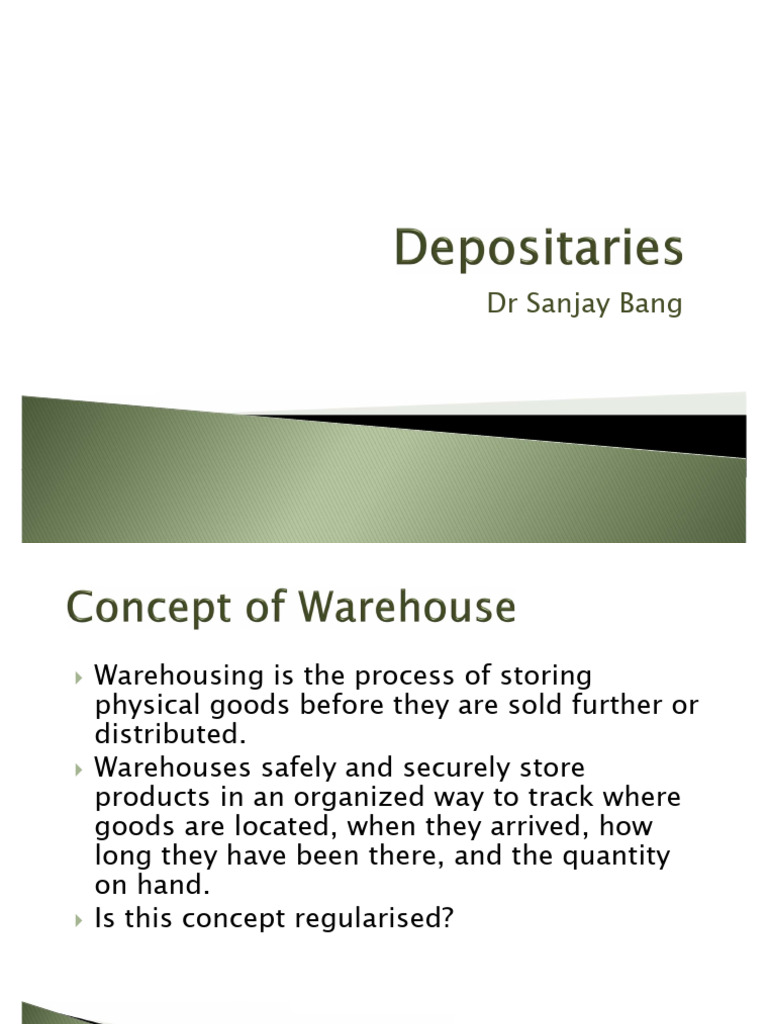 Overview of Warehousing and Regulations | PDF | Securities (Finance ...