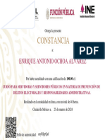 Constancia - Prevención de Delitos Electorales - Enrique Ochoa
