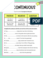 Past Continuous Worksheet in Turquoise Pink Retro Style
