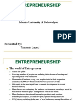 Entrepreneurship: Delivered In: Islamia University of Bahawalpur