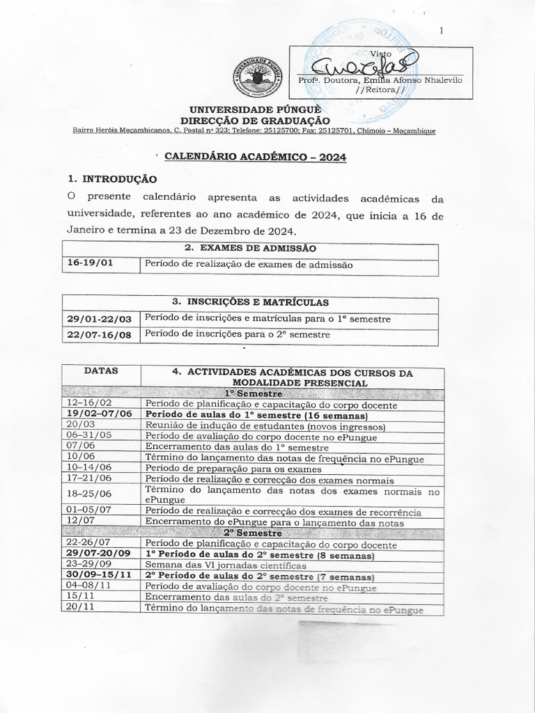Calendario Academico 2024 | PDF