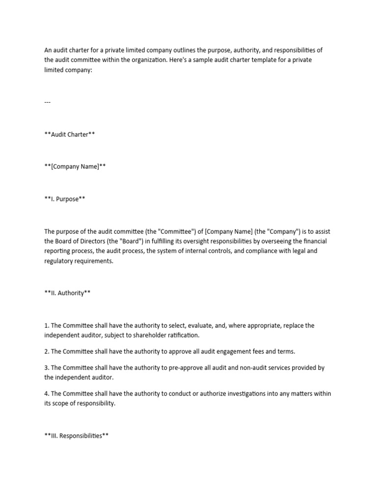 Audit Charter | PDF | Internal Control | Audit