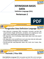 Mendefinisikan Basis Data: Data Definition Language (DDL)
