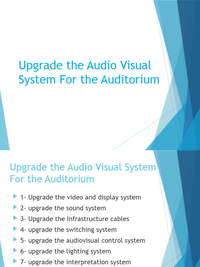 Auditorium AV System Upgrade Plan | PDF | Video | Display Resolution