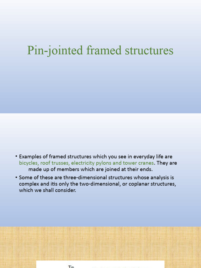 Pinjointed Framed Structures PDF Force Truss