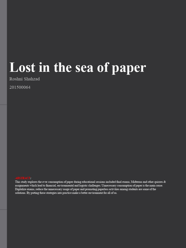 Reducing Paper Waste in Education | PDF | Paper | Natural Environment