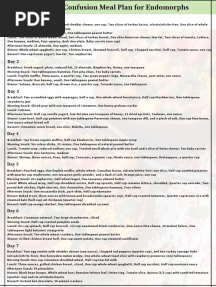 Metabolic Confusion Meal Plan For Endomorphs