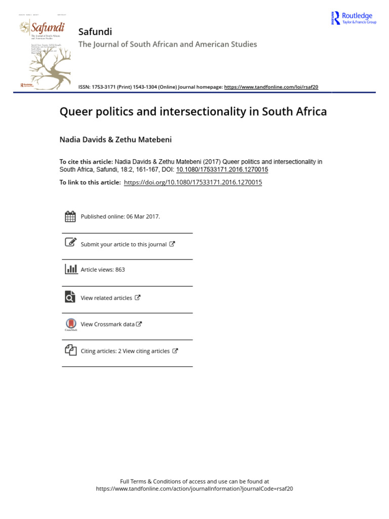 Queer Politics and Intersectionality in SA | PDF | Lgbt | LGBTQIA+ Studies