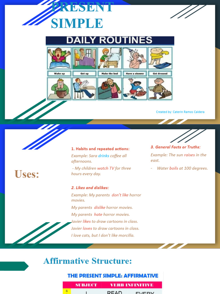 Present Simple Tense Guide | PDF | Language Arts & Discipline