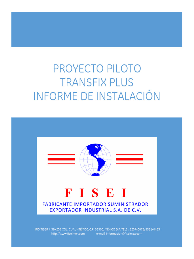 Informe de Instalación Transfix Plus | PDF | Transformador | Sensor