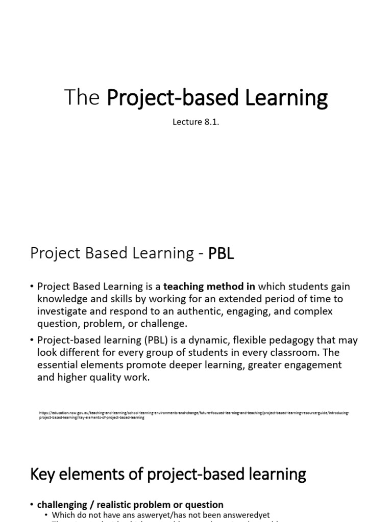 8.1 Project Based Learning | PDF | Project Based Learning | Cognitive ...