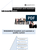 RIIQUA601E Establish and Maintain a Quality System Presentation .Pptx