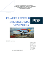 Informe Arte Republicano Siglo Xix en Venezuela