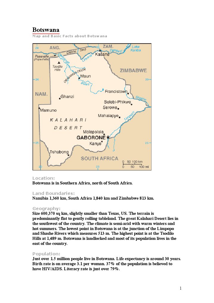 Botswana Geography Economy And Demographics Pdf Botswana Economies