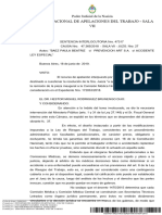 BAEZ, Paula Beatriz c-PREVENCION ART SA (Sala VII CNAT) - Inconstitucionalidad Ley 27348