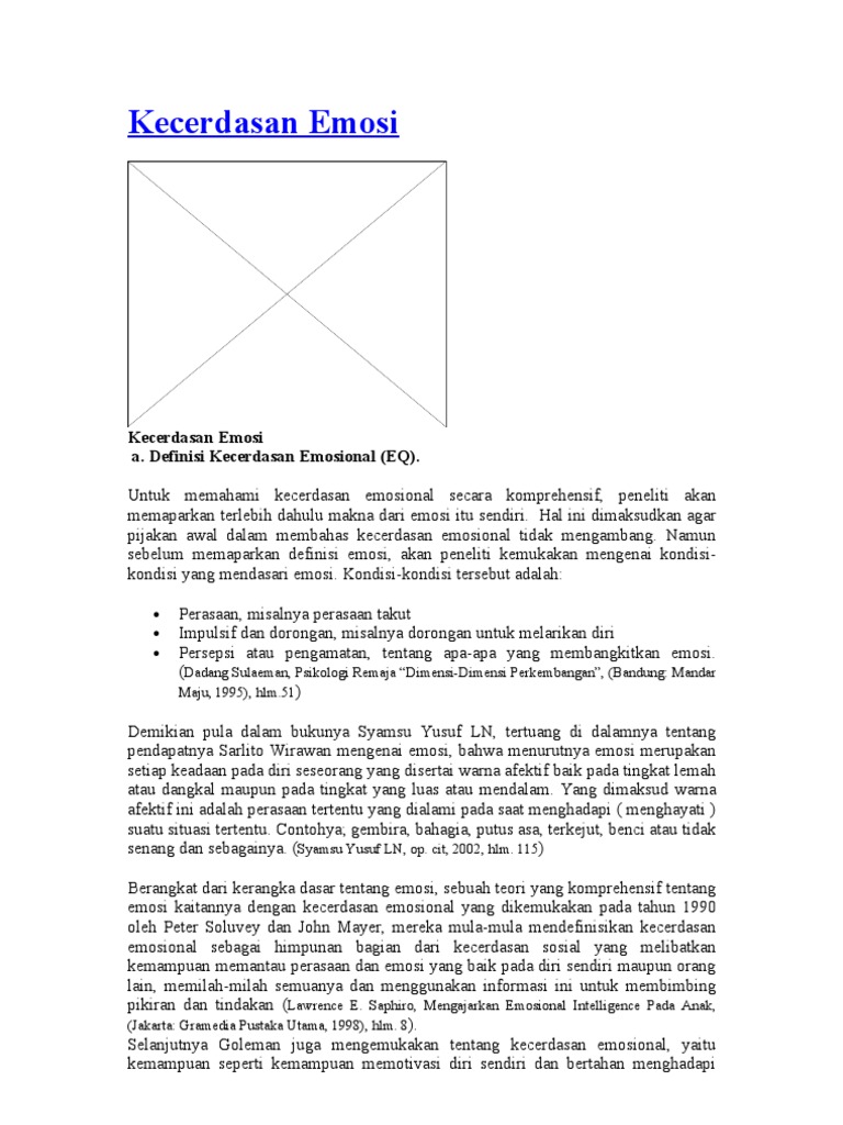 Kecerdasan Emosional dan Perkembangannya | PDF | Pengembangan Diri ...