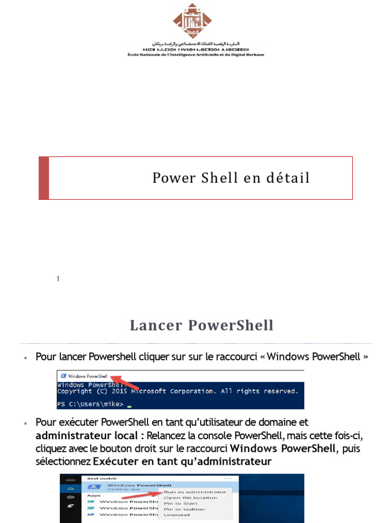 Introduction à PowerShell et commandes clés | PDF | Structure de ...