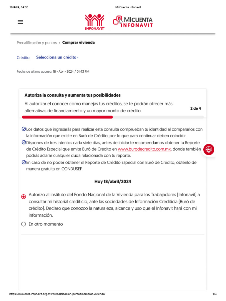 Acceso a Mi Cuenta Infonavit | PDF | Tarjeta de crédito