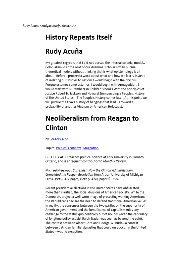 Rudy acuna re history repeats itself pdf government budget