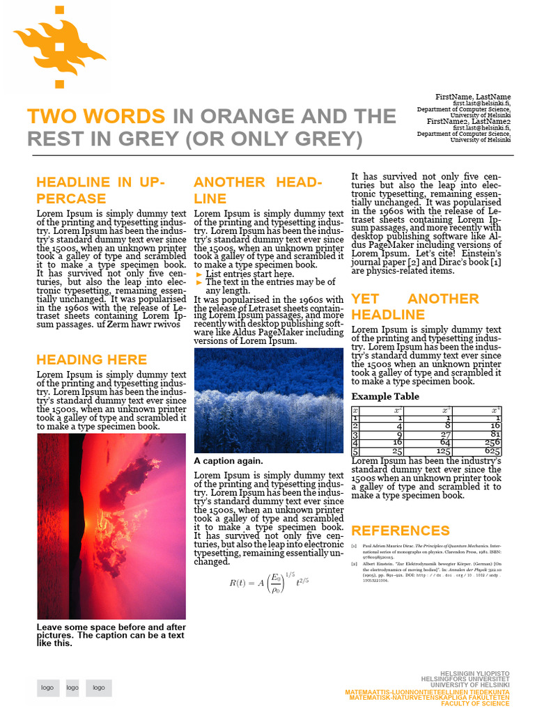 Department of Computer Science University of Helsinki Poster Template ...