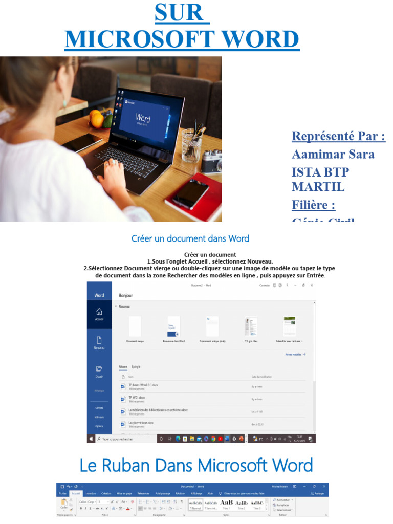 Guide d'utilisation de Word à ISTA BTP | PDF | Microsoft Word | Mise en ...