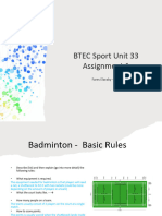 BTEC Sport Unit 33 Assignment 1 Badminton Blank