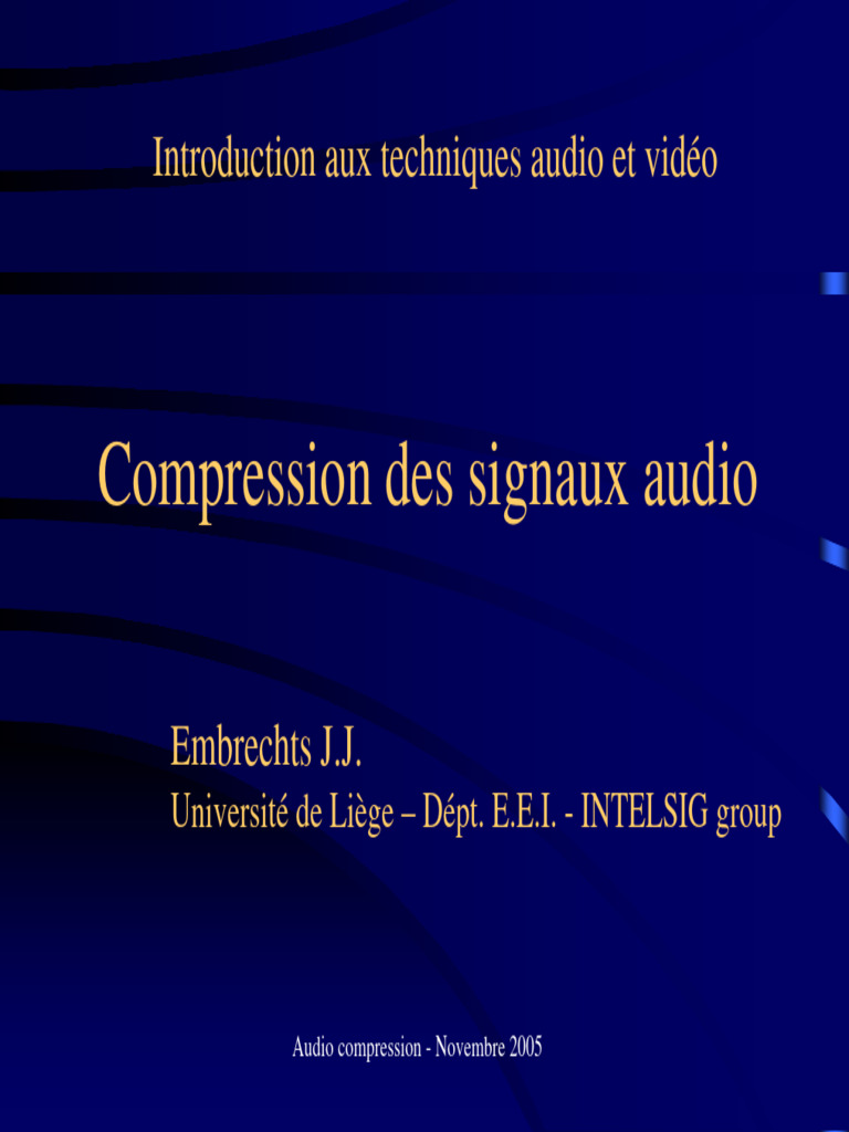 Techniques de compression audio PDF | PDF | MP3 | Technologie de film ...