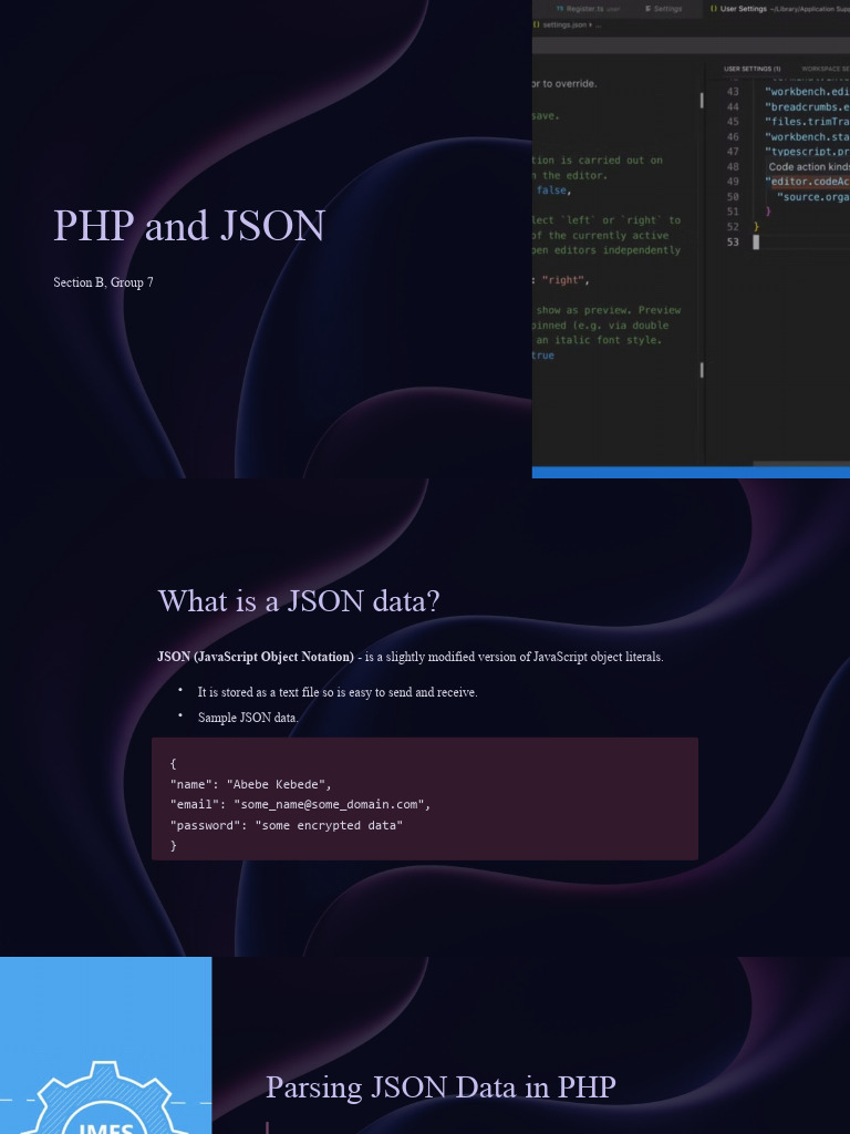 PHP-and-JSON - Section B Group 7 | PDF | Json | Php