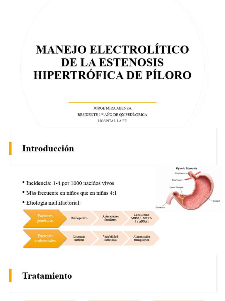 Manejo Electrolítico de La Estenosis Hipertrófica de Píloro | PDF ...
