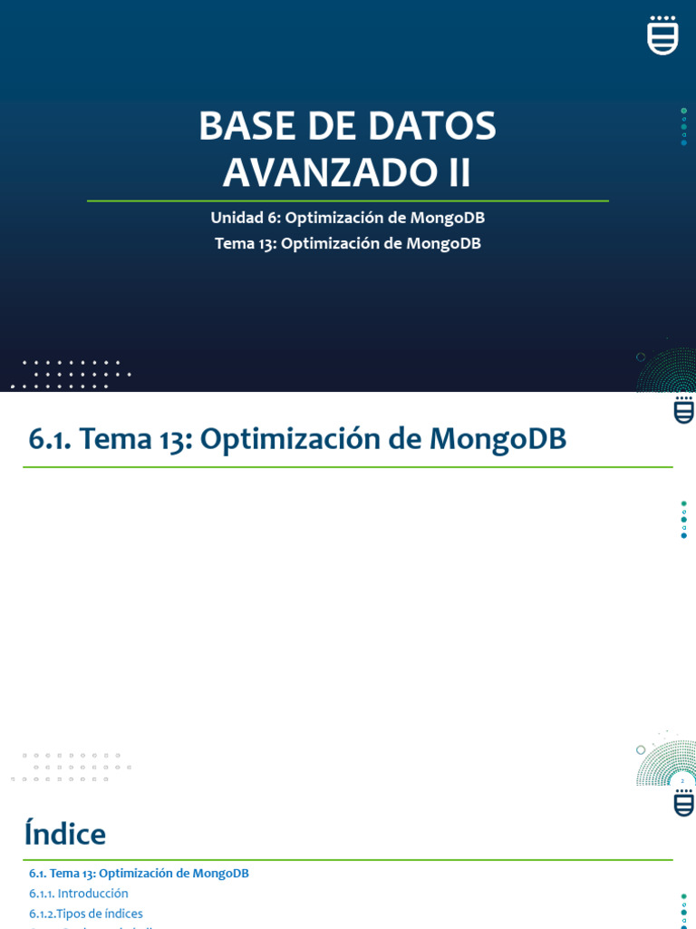 Optimización de MongoDB: Índices y Utilitarios | PDF | Mongo Db | Bases ...