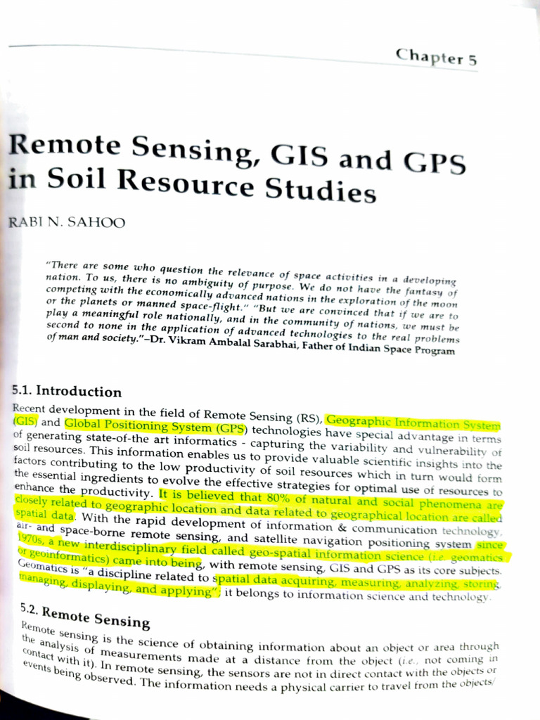 Remote Sensing and GIS in Soil Studies | PDF | Infrared ...