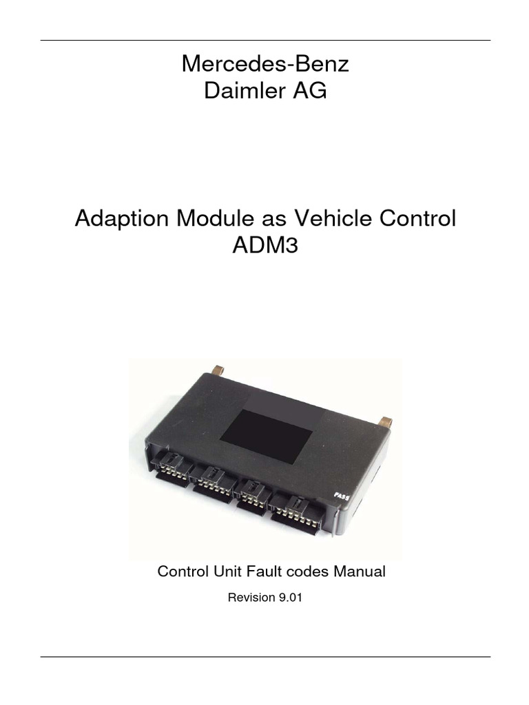 Mercedes-Benz ADM3 Fault Codes Manual | PDF | Turbocharger | Flash Memory