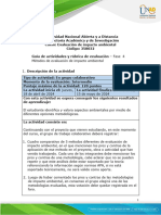 Guía de Actividades y Rúbrica de Evaluación - Unidad 3 - Fase 4 - Métodos de Evaluación de Impacto Ambiental