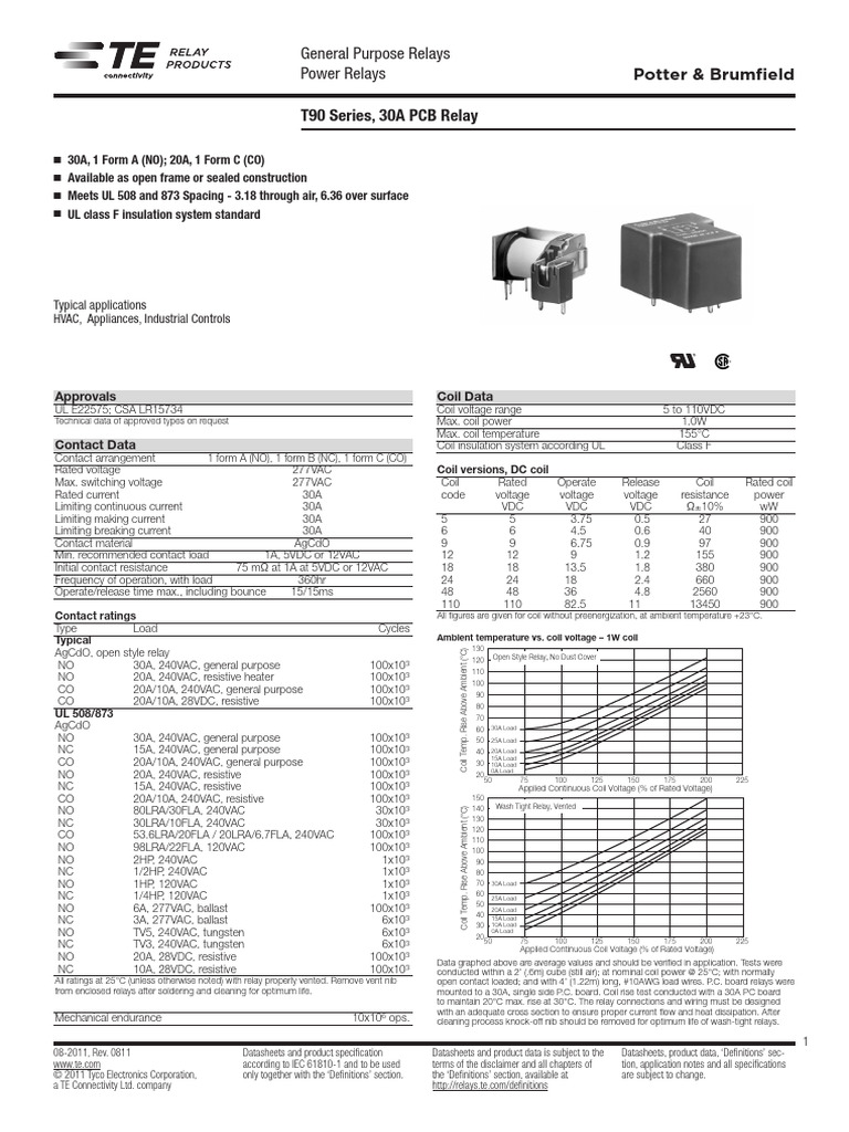 Relé Soldador - V23105A5001A201-datasheet | Download Free PDF | Relay ...