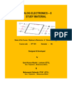 Analog Electronics - Study Material Author Sarat Kumar Muduli, Mahesweta Pattanaik