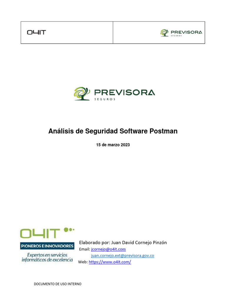 Análisis de Seguridad Software Postman | PDF | Software | Software ...