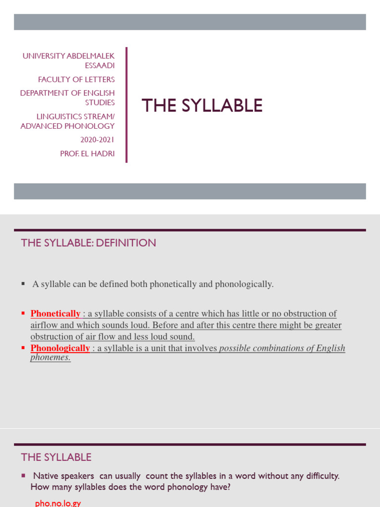 The Syllable S6 Ling2021 | PDF | Syllable | Consonant